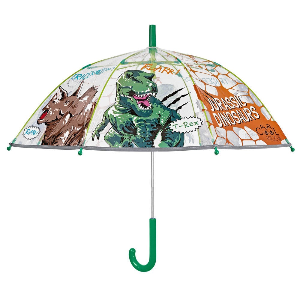 Guarda-chuva transparente Dinossauros Perletti aberto