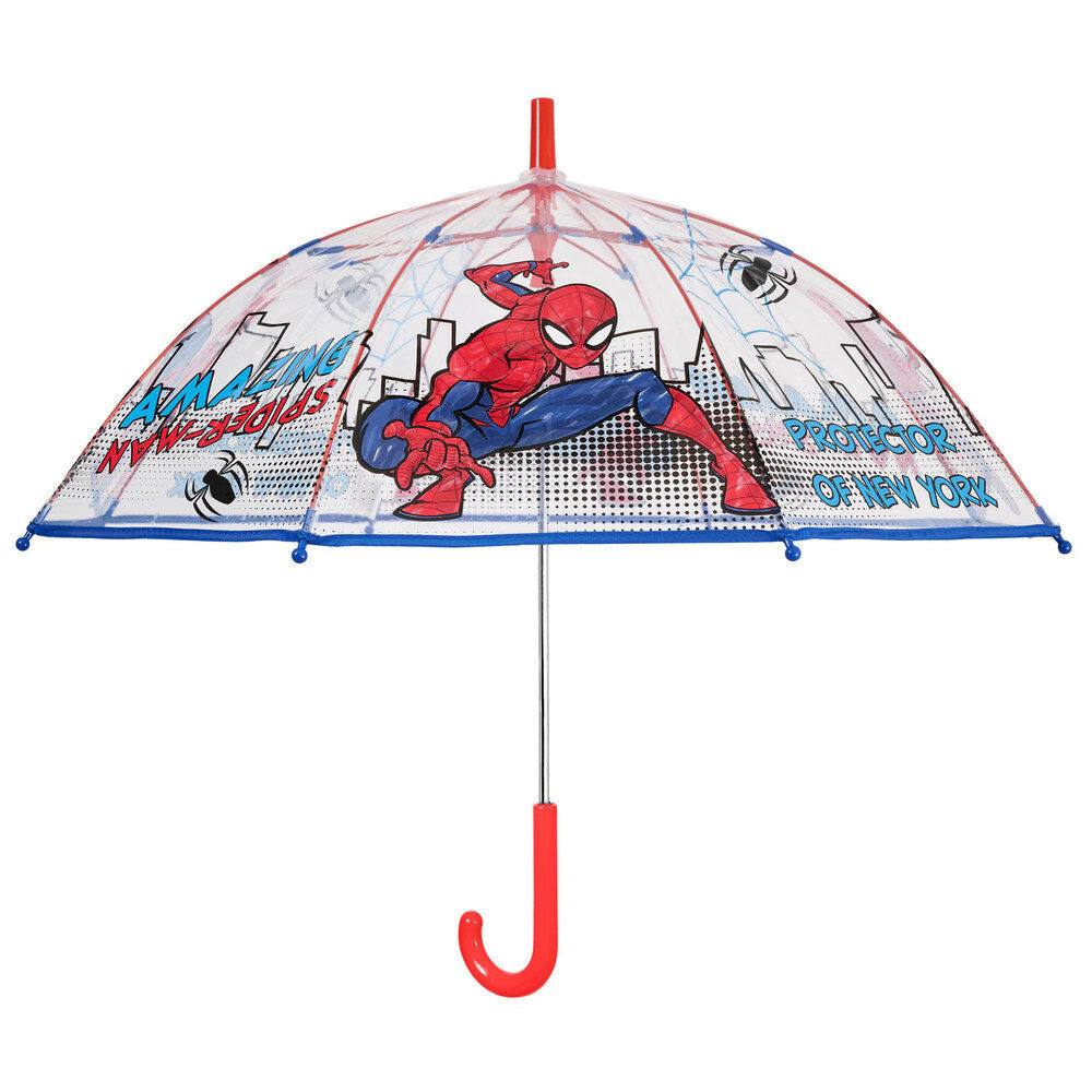 Guarda-chuva transparente Spider-Man Marvel Perletti aberto