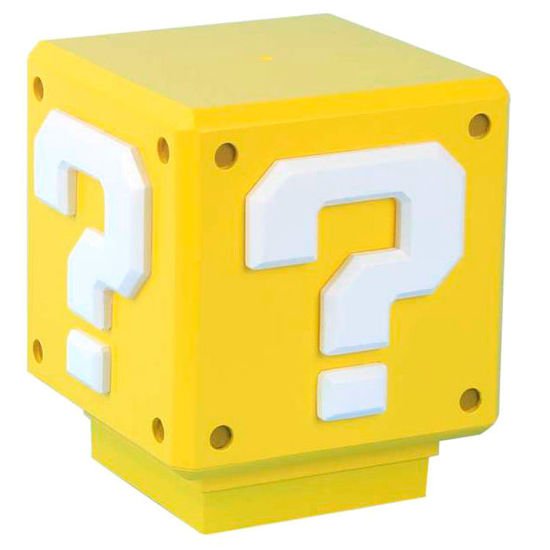 Mini Candeeiro Sonoro em Formato de Bloco de Interrogação Super Mario Bros Nintendo