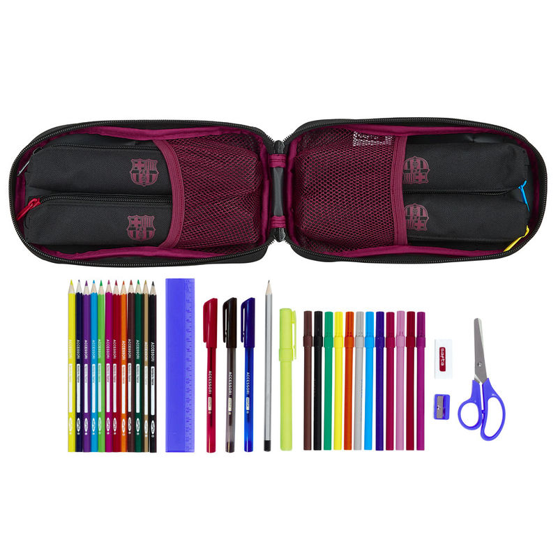 Mochila mini F.C. Barcelona Layers con 4 estuches completos para lápices