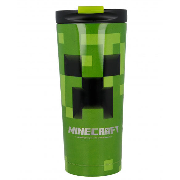 Caneca térmica Minecraft em aço inoxidável, 425ml
