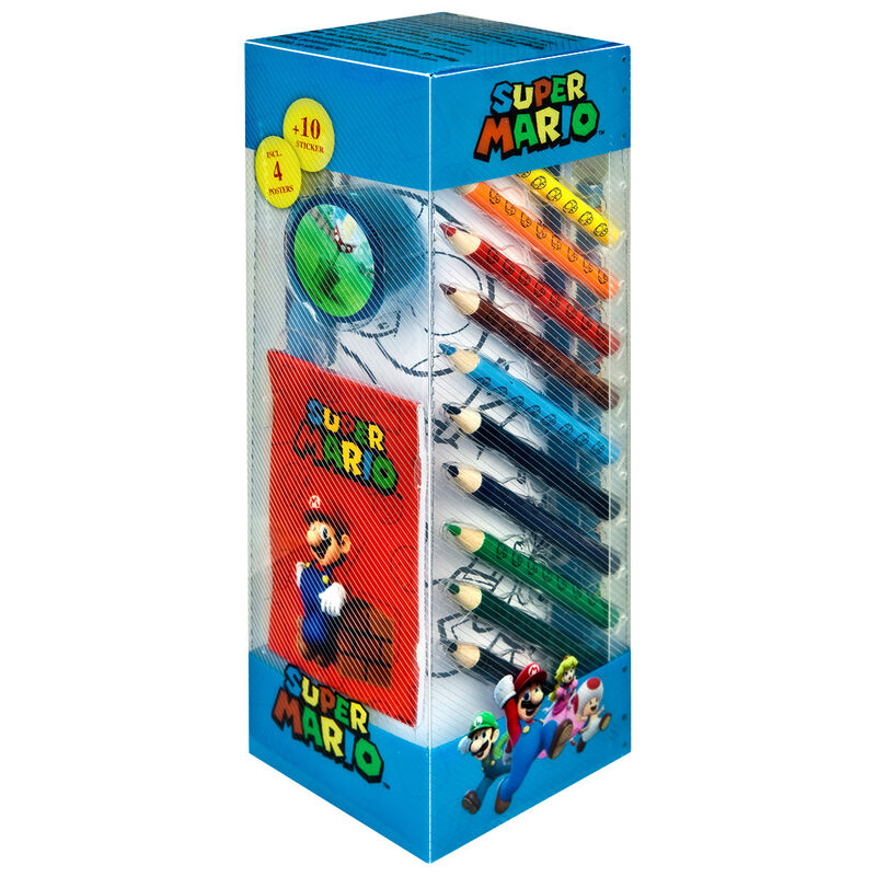 Conjunto de papelaria Super Mario Bros, 35 peças