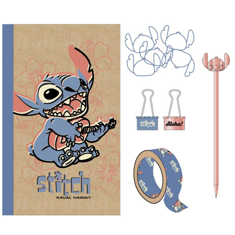 Conjunto de papelaria Stitch Disney