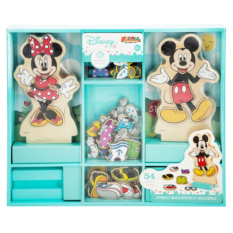 Jogo magnético em madeira da Minnie e do Mickey Disney