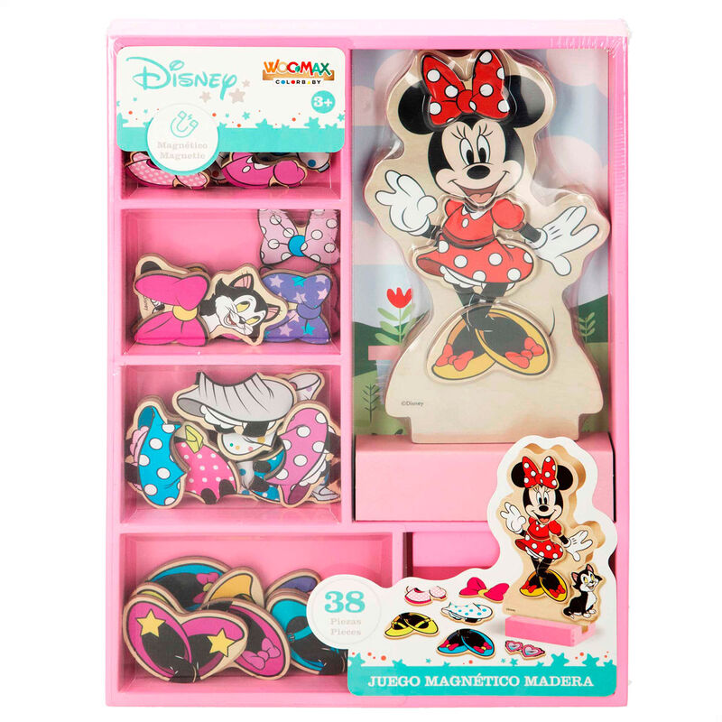 Jogo magnético em madeira com vestidos da Minnie Disney