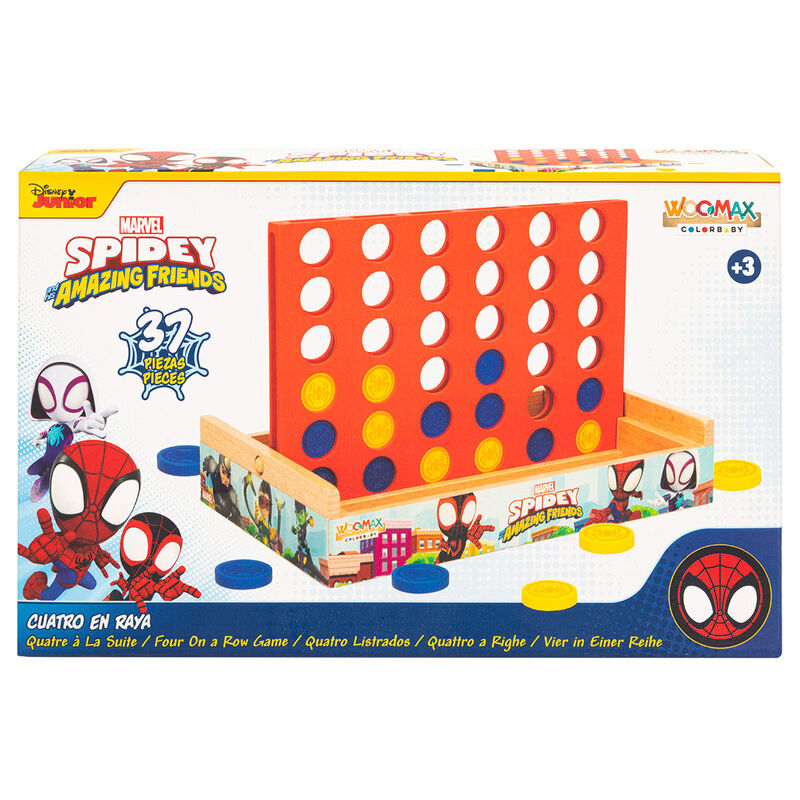 Jogo de madeira Connect Four do Homem-Aranha da Marvel