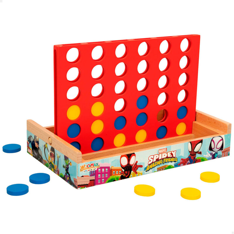 Jogo de madeira Connect Four do Homem-Aranha da Marvel