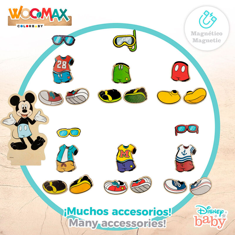 Juego magnético de madera de Minnie y Mickey Disney
