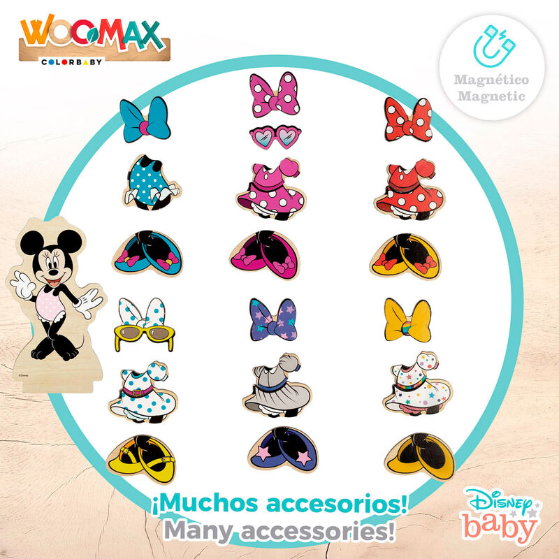 Juego magnético de madera de Minnie y Mickey Disney