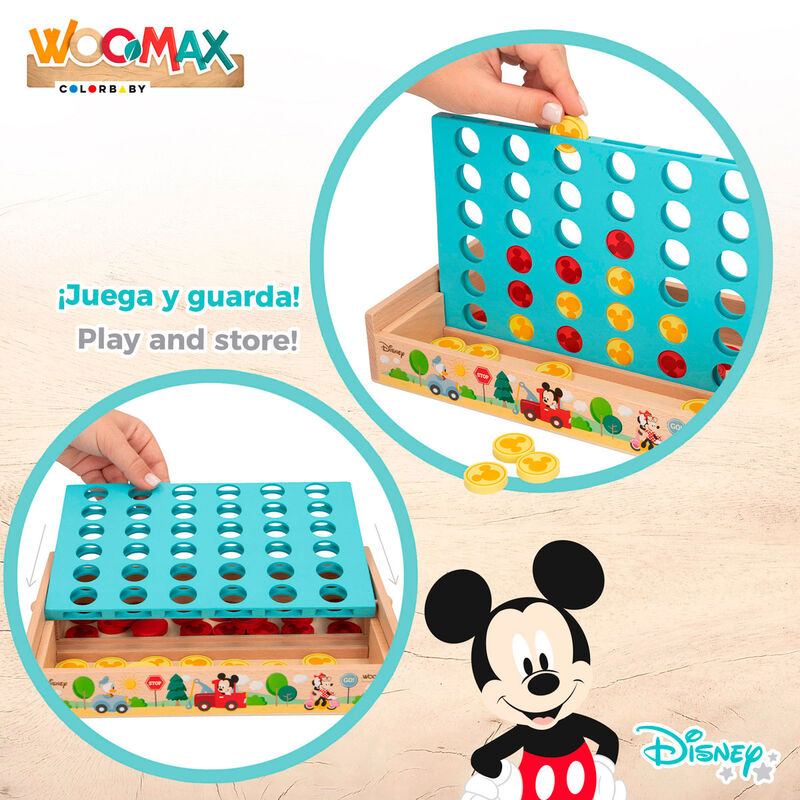 Jogo de madeira Connect Four do Mickey Mouse da Disney