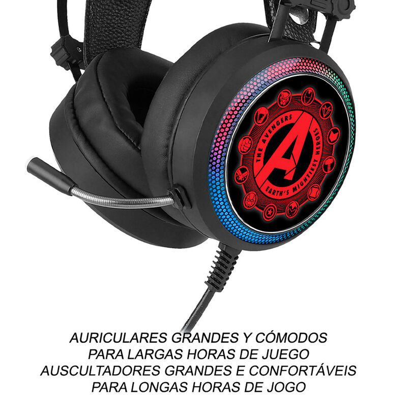 Auriculares gaming Vingadores Avengers Marvel
