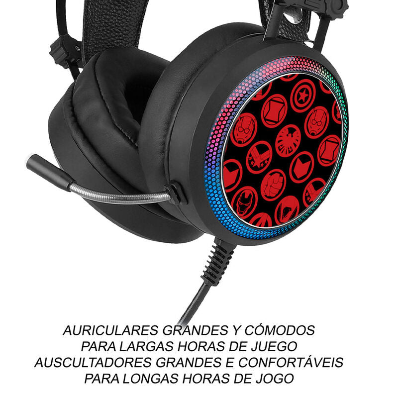 Auriculares gaming Vingadores Avengers Marvel
