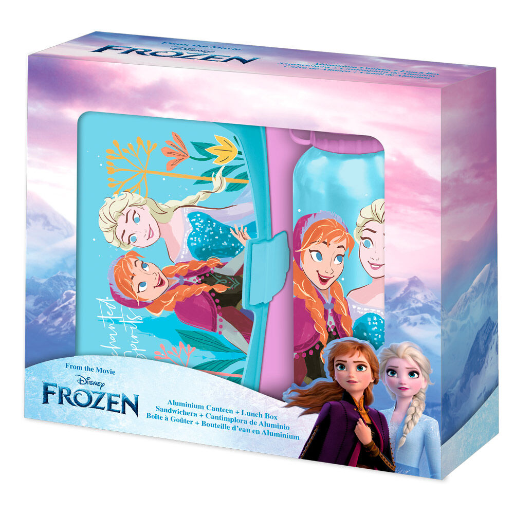 Conjunto Sanduicheira + garrafa de água em alumínio Frozen(500ml)