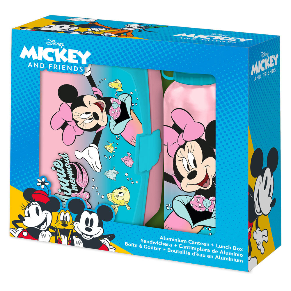 Conjunto Sanduicheira + garrafa de água em alumínio Minnie Mouse (500ml)