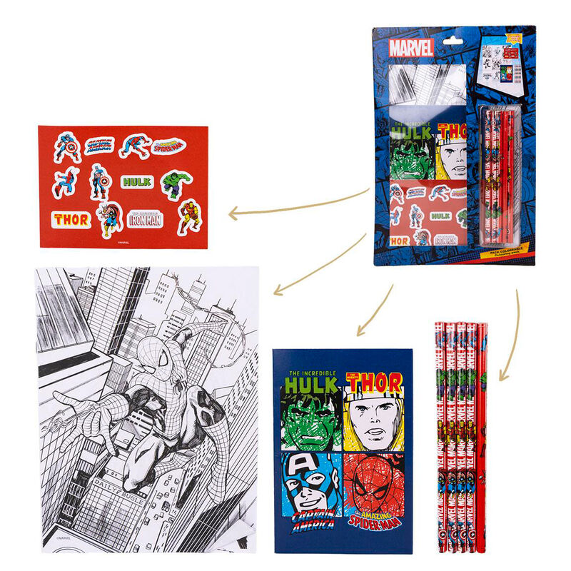 Avengers Marvel colouring stationery set