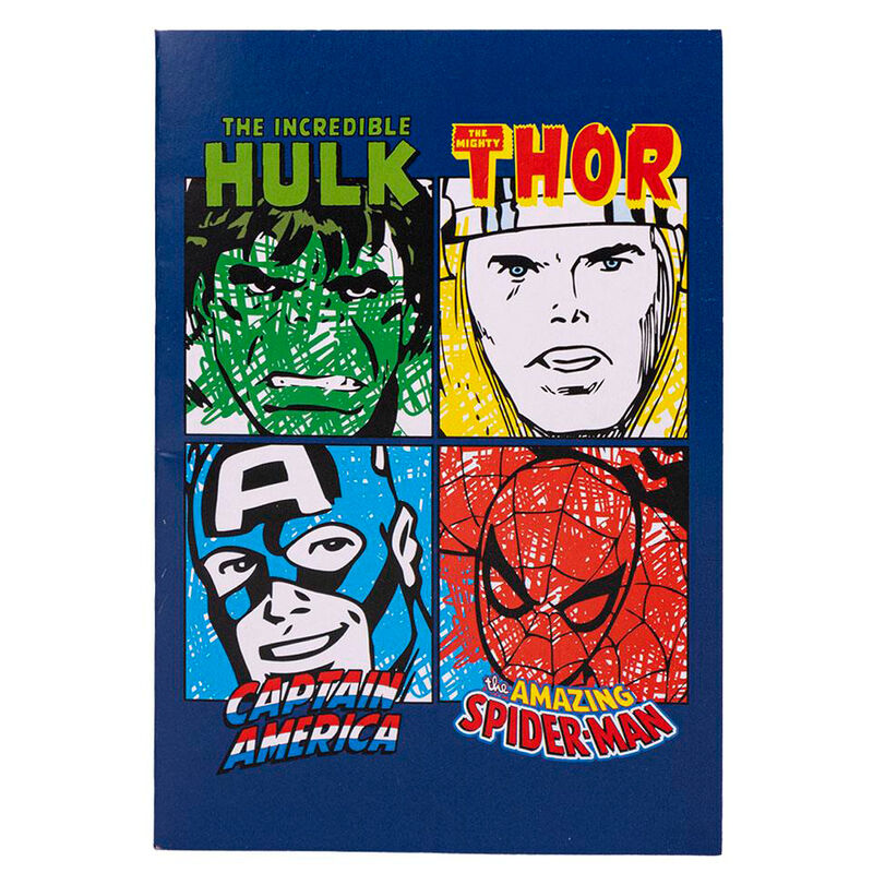 Conjunto de papelaria para colorir Avengers Marvel
