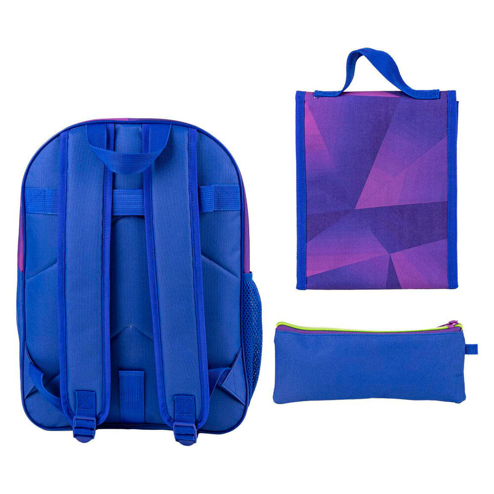 Mochila + estojo + lancheira Sonic Prime 42cm