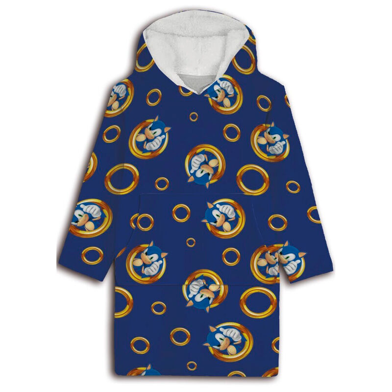 Poncho Sonic the Hedgehog coral tamanho adulto