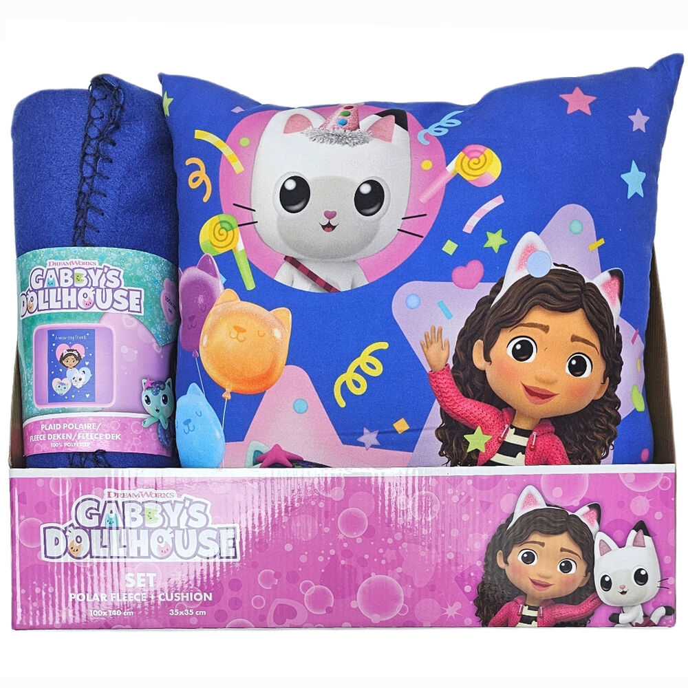 Conjunto Manta Polar + Almofada Gabby’s Dollhouse