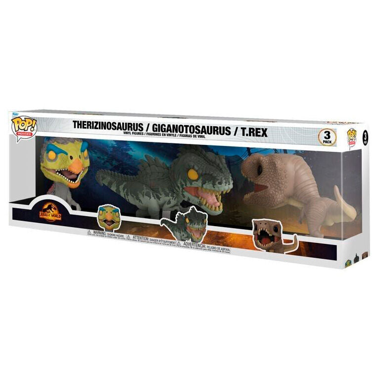 Conjunto 3 figuras POP Jurassic World