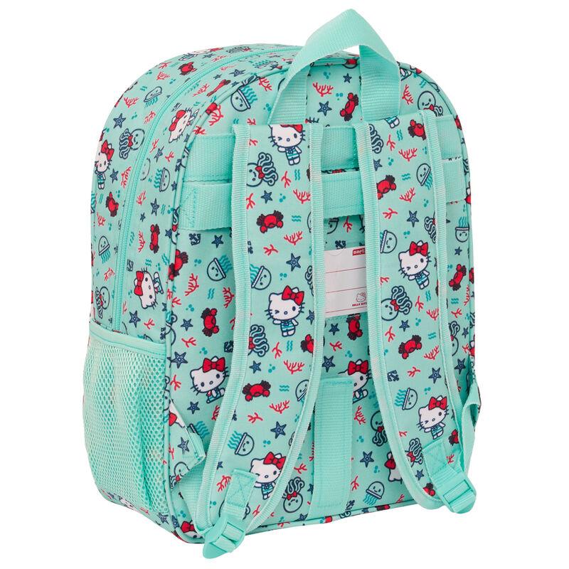 Mochila Hello Kitty para amantes del mar, 34 cm, ajustable.
