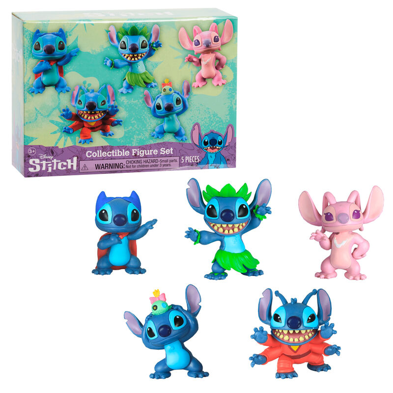 Conjunto 5 figuras Stitch Disney 7cm