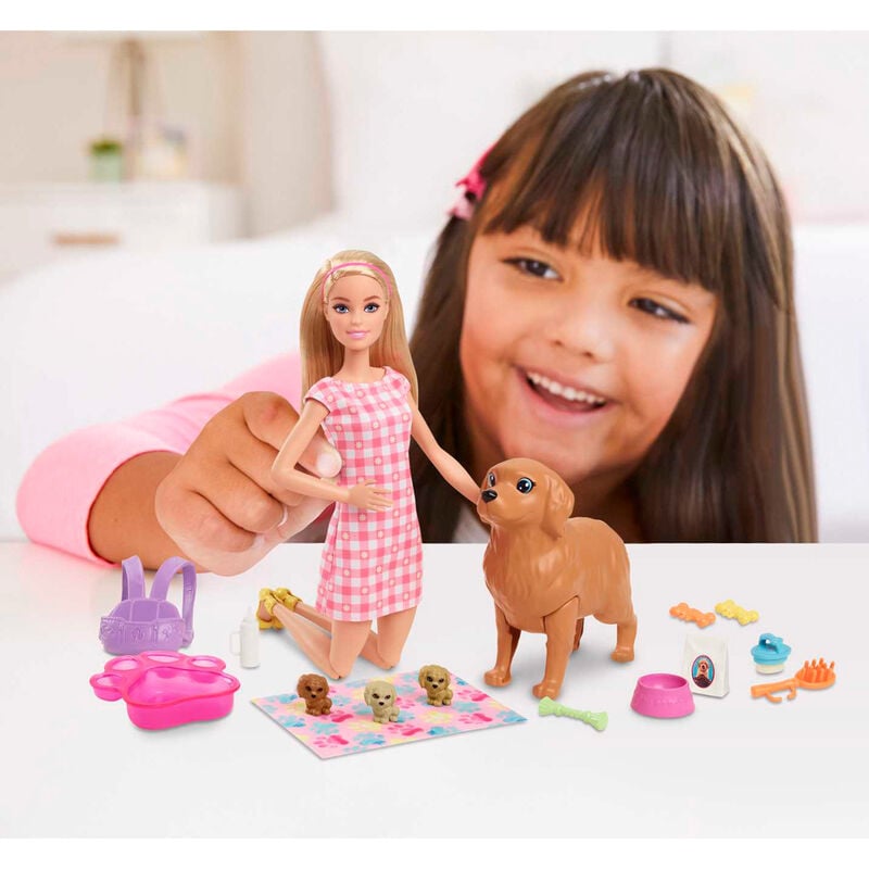 Conjunto Boneca Barbie e Cachorrinhos