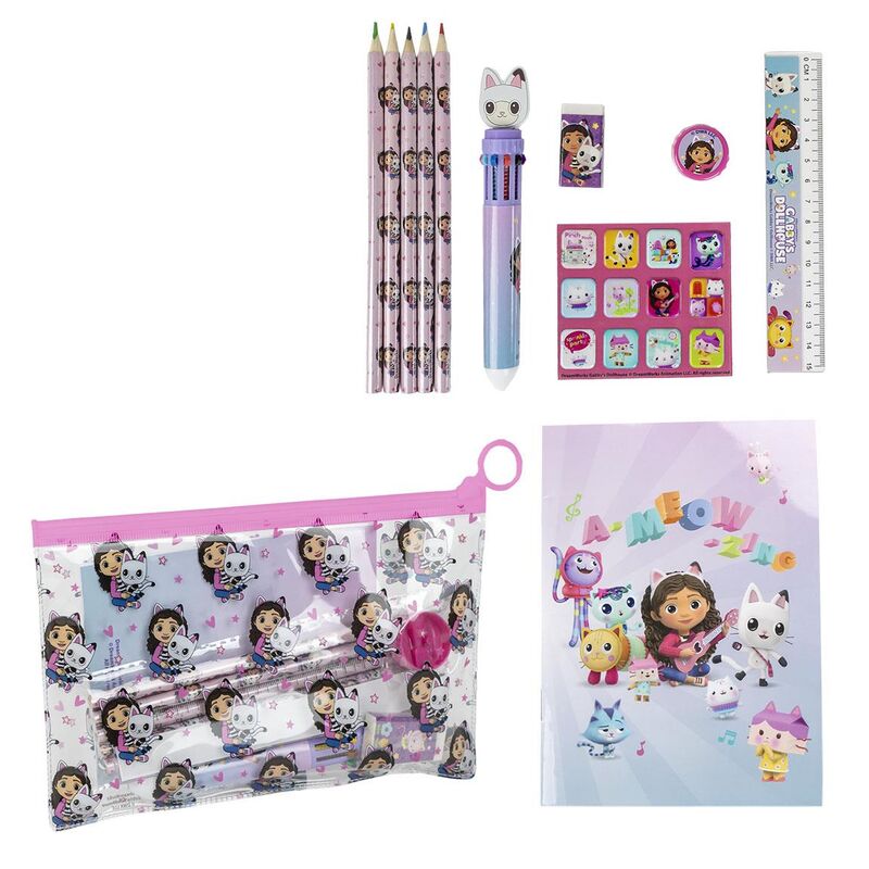 Conjunto de papelaria Gabby’s Dollhouse