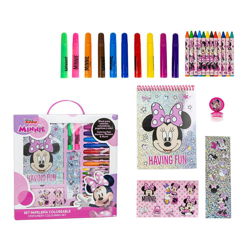 Set de papelería para colorear Minnie Disney