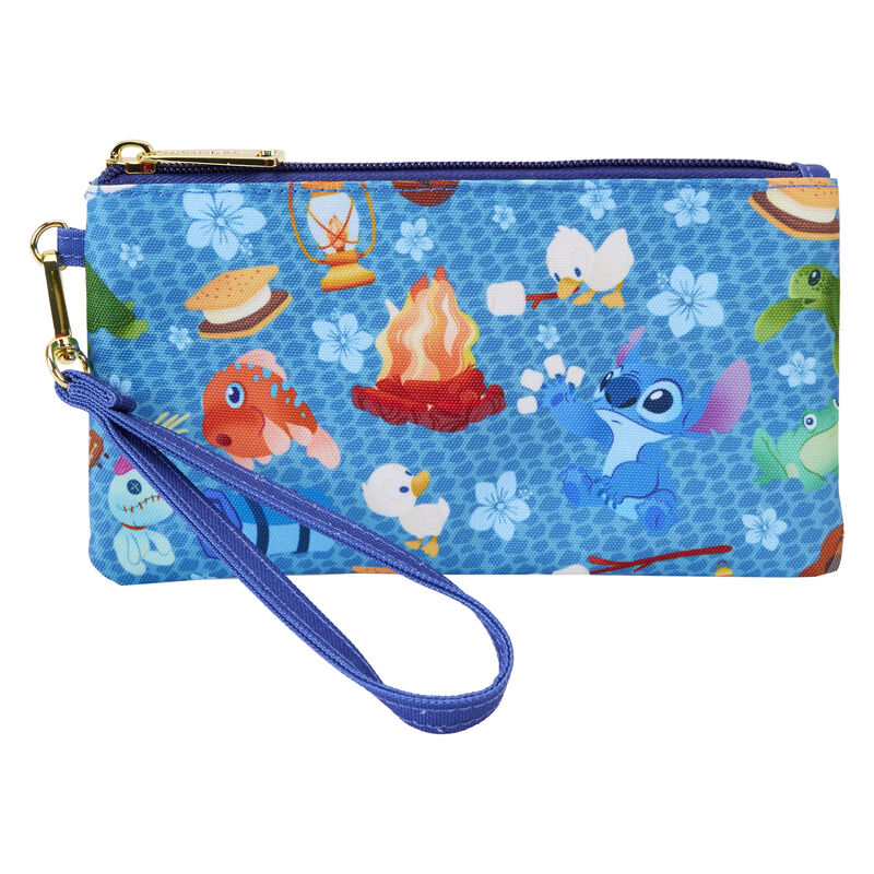 Billetera de nailon Camping Cuties Stitch Disney Loungefly
