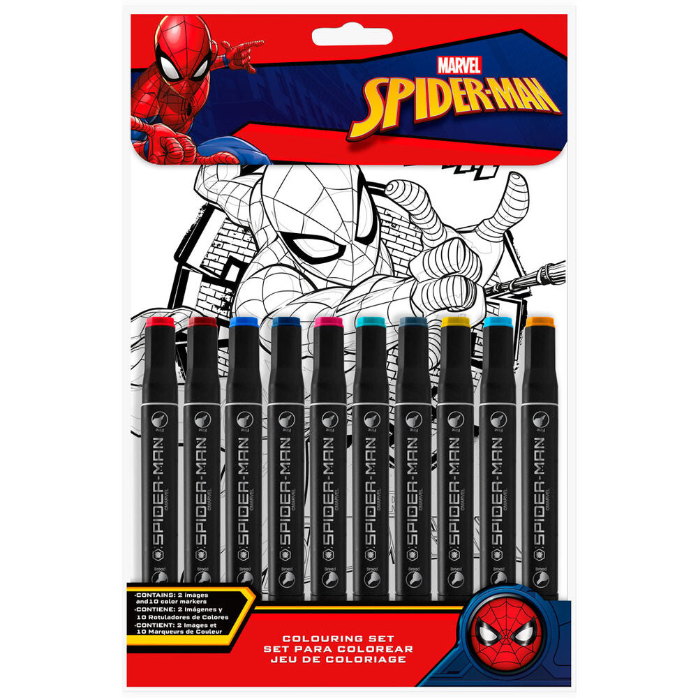 Conjunto de papelaria para pintar por números do Homem-Aranha da Marvel