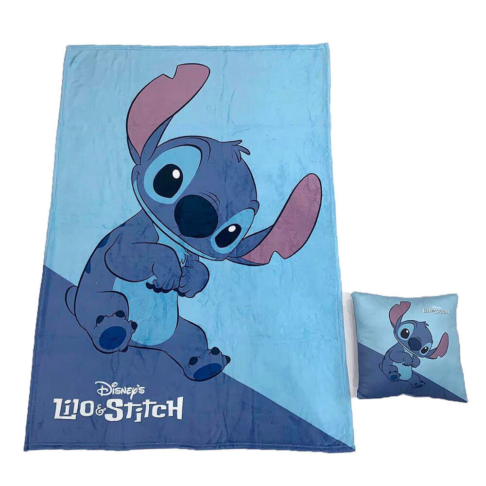 Conjunto de manta e almofada de lã Stitch Disney