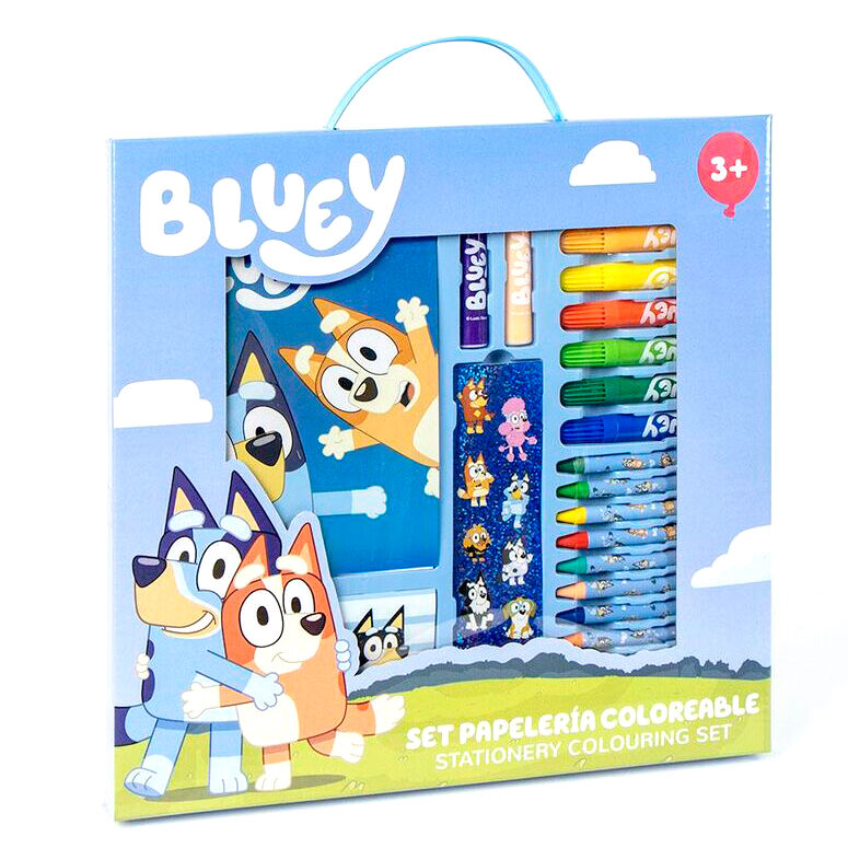 Conjunto de papelaria para colorir Bluey