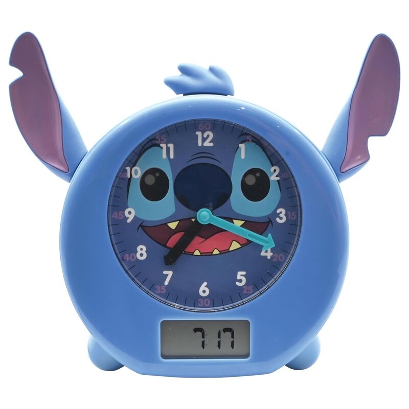 Educational clock with stories and lights, Stitch Disney (in English)