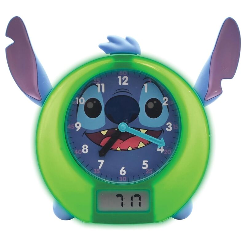 Educational clock with stories and lights, Stitch Disney (in English)