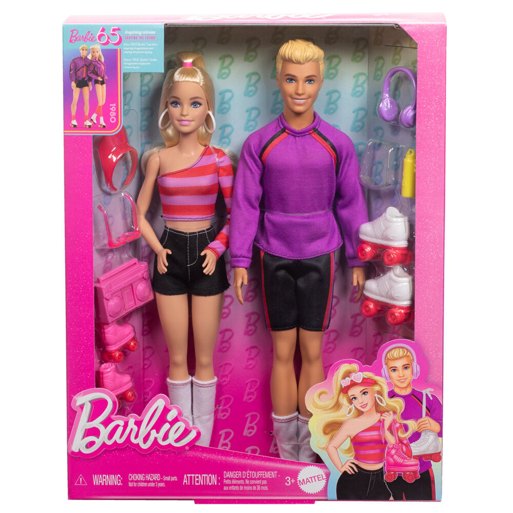 Conjunto 2 Bonecos Barbie e Ken Patinadores