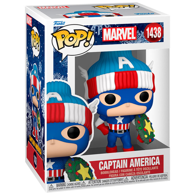 Figura POP navideña del Capitán América de Marvel