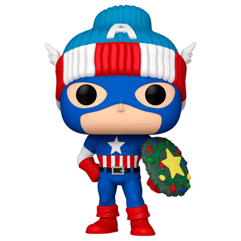 Figura POP navideña del Capitán América de Marvel