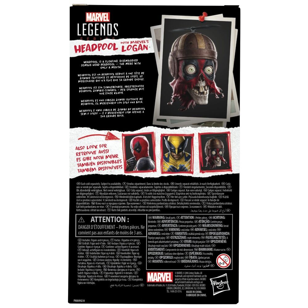 Figura Headpool with Marvels Logan - Deadpool & Wolverine Marvel Legends Series 15 cm - imagem 8
