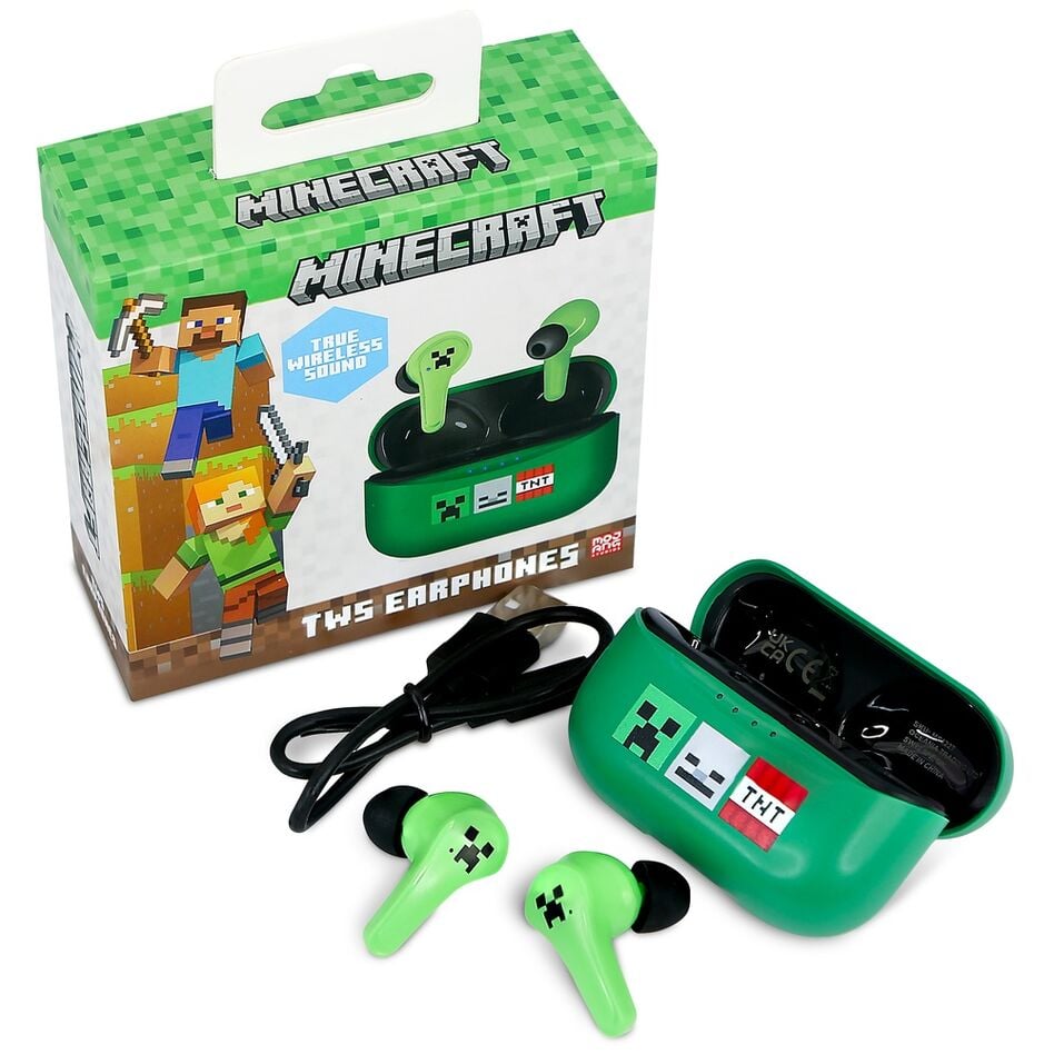 Auriculares Minecraft com estojo