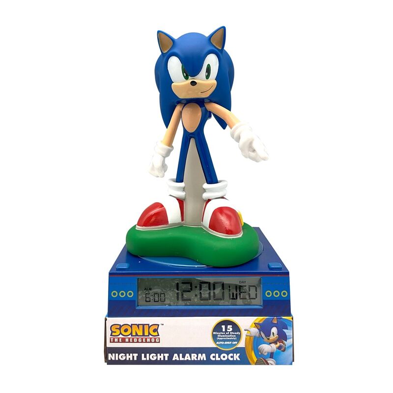 Candeeiro 3D com despertador do Sonic the Hedgehog