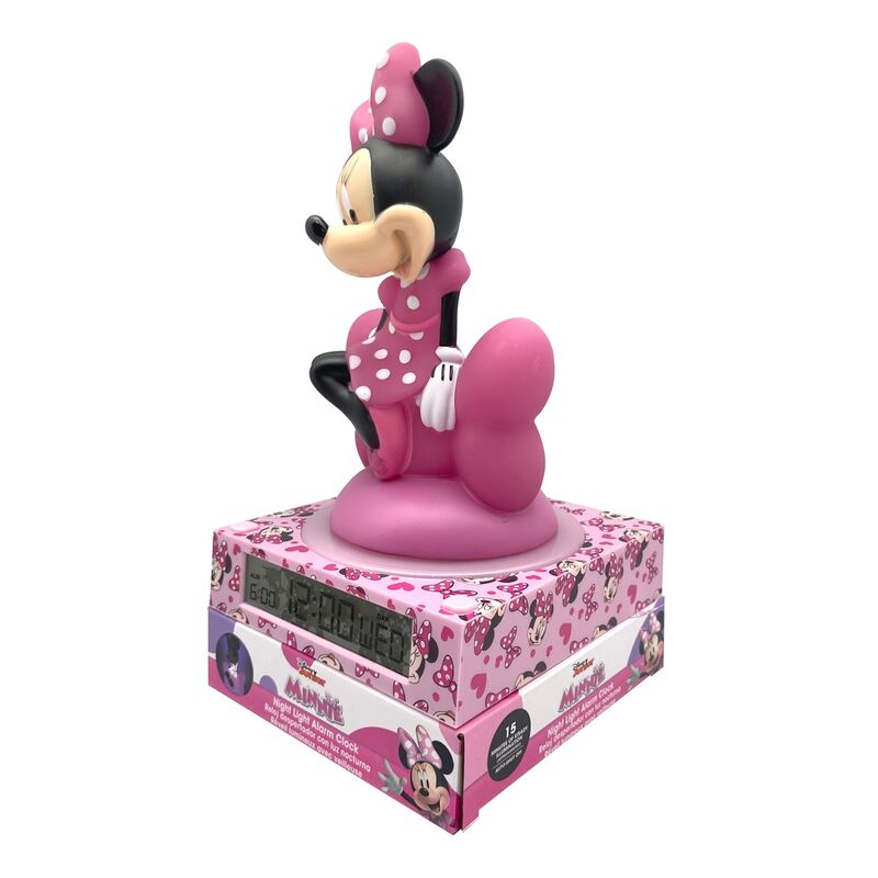 Candeeiro 3D com despertador - Minnie Disney