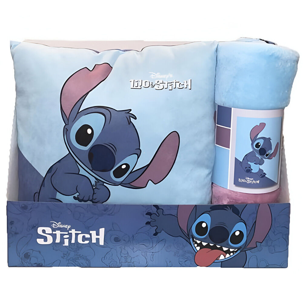 Conjunto de manta e almofada de lã Stitch Disney