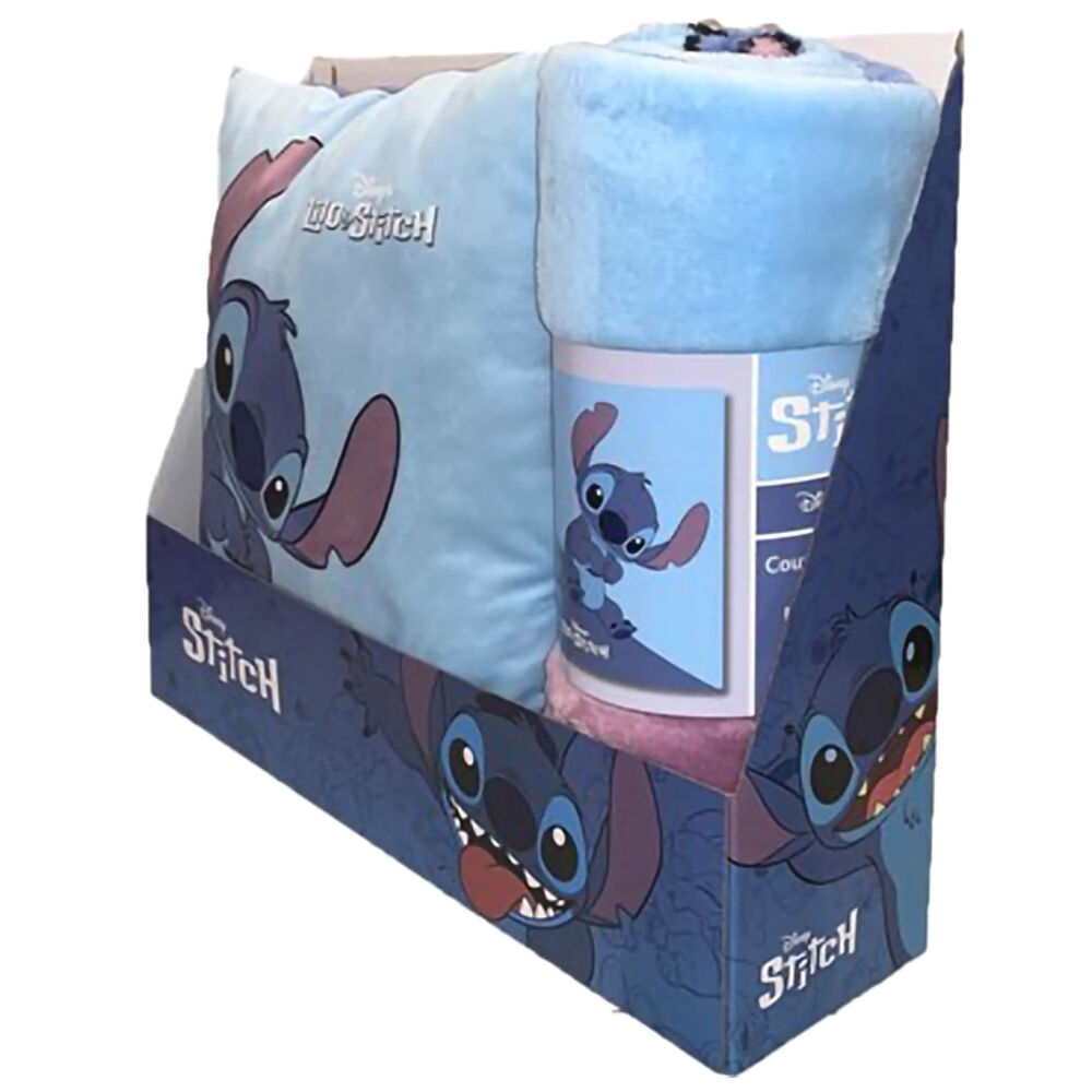 Conjunto de manta e almofada de lã Stitch Disney