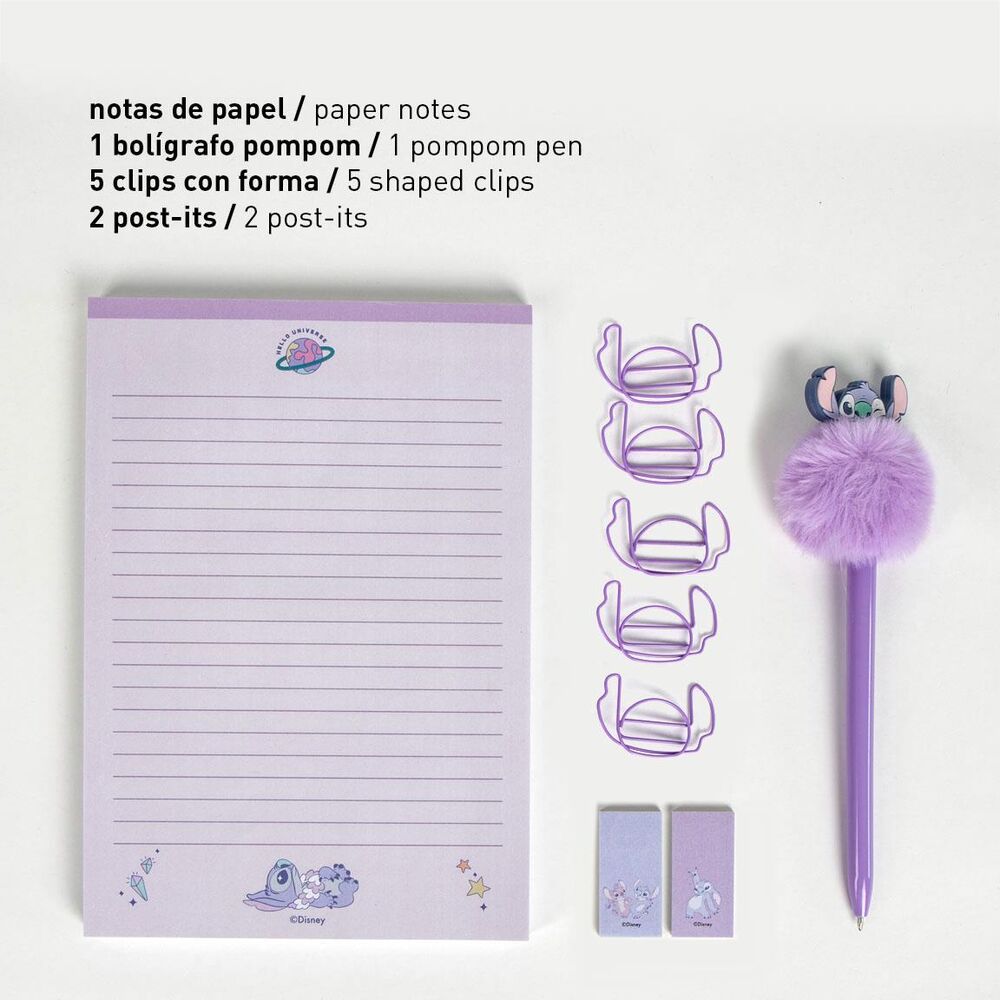 Juego de papelería Stitch Disney