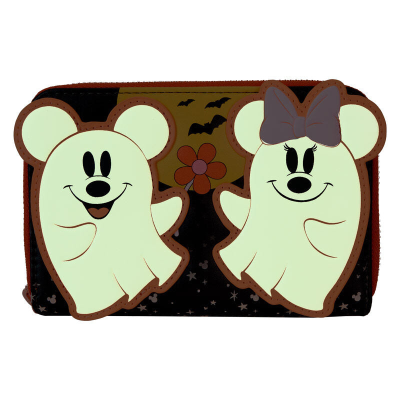 Disney Loungefly Ghost Mickey & Minnie Floral Wallet