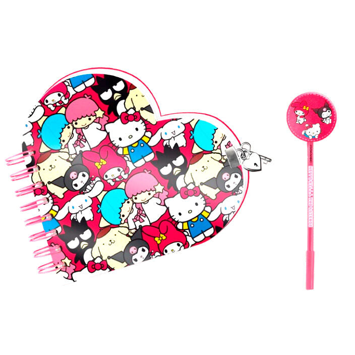 Set diario + caneta Friends Hello Kitty