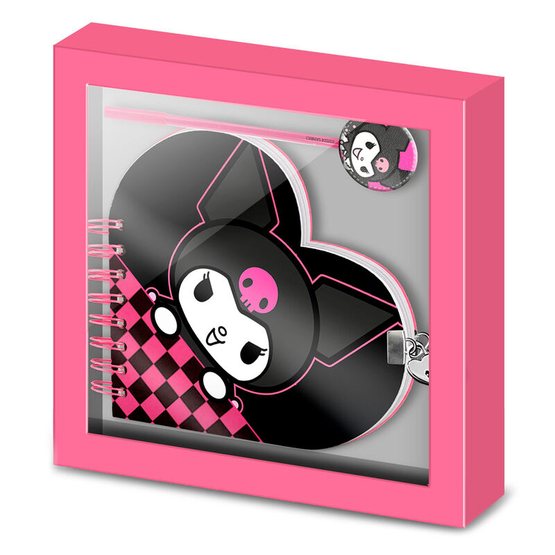 Kuromi Hello Kitty diary and pen set