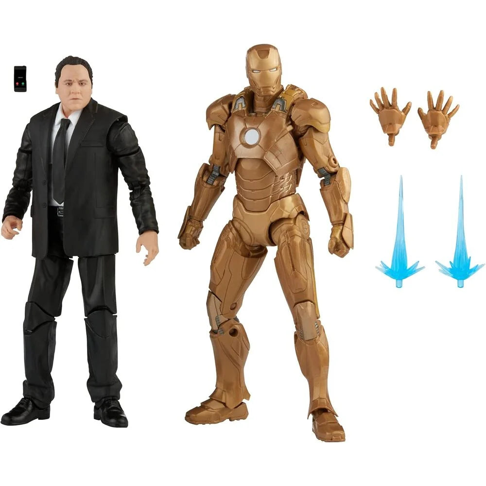 Pack de 2 Figuras Happy Hogan and Iron Man Mark XXI Iron Man 3 The Infinity Saga Marvel 15 cm