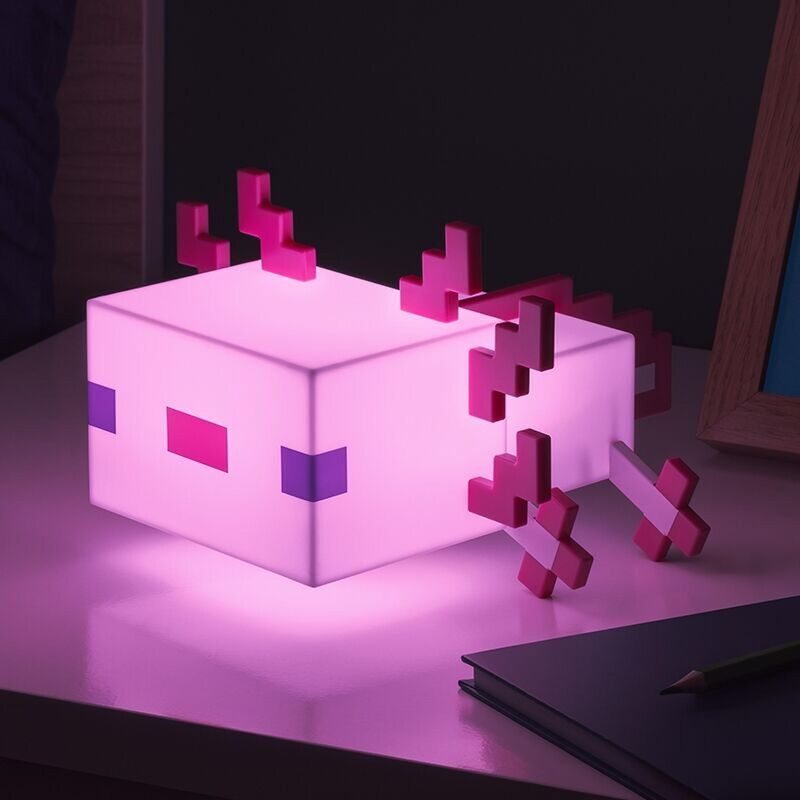 Candeeiro Axolotl do Minecraft 13cm